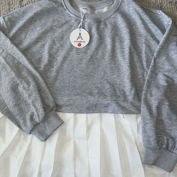 Anrabess Sweatshirt Pleated Dress size Large New - Picture 9 of 13